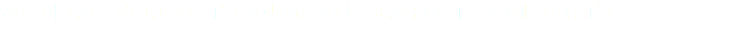 WE CLEAR FREIGHT THROUGH ALL SEA PORTS & AIRPORTS